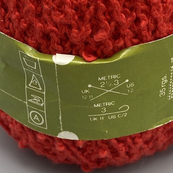 Phildar Recif 333 RED 100% Cotton Yarn 50g‎ 1.75 oz Lot of 3 Nubby Textured - Picture 5 of 6